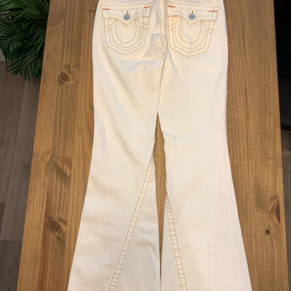 Vintage True Religion White "Joey" Low Rise Flare Stretch Jeans EUC - Picture 8 of 13